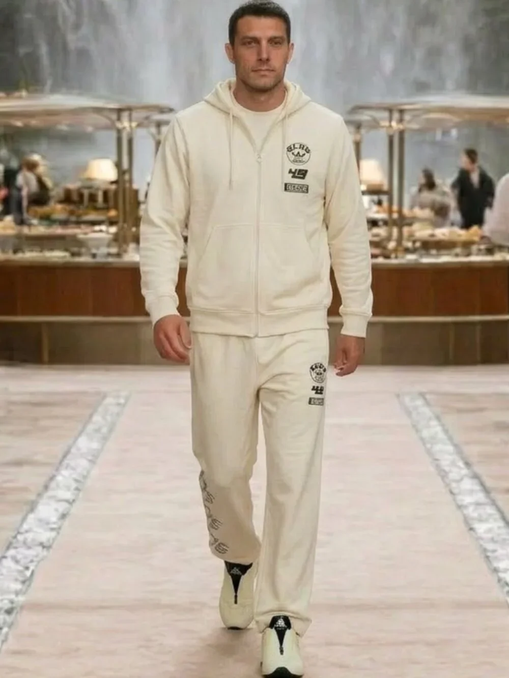 Adidas Men’s Adiclub Track Set Medium Cream White KW2175 FZ Hoodie KW2177 Pants